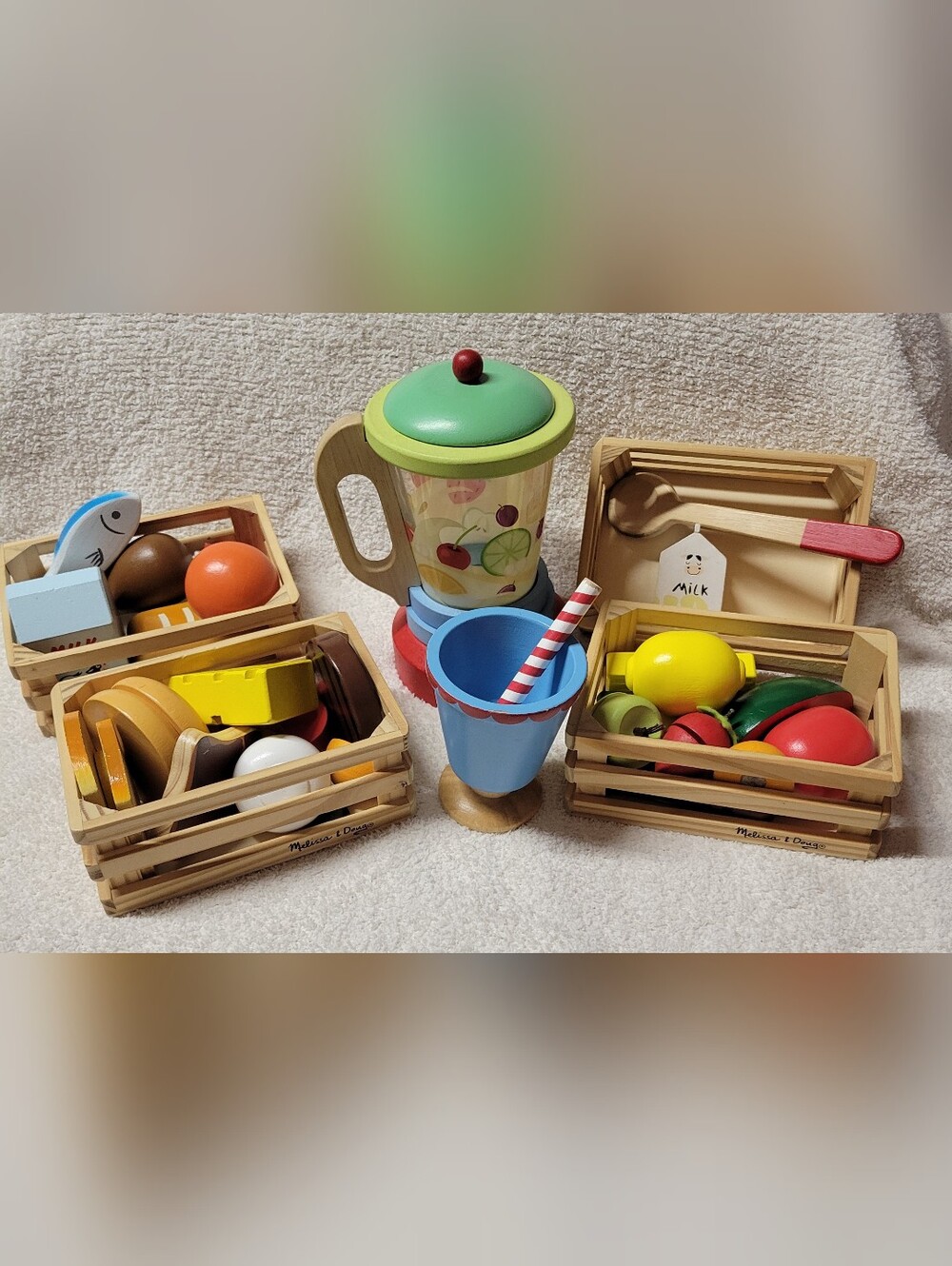 Melissa and Doug Wooden Food Kitchen Appliances Gadgets Toy Set Lot 32 Pieces